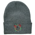 thumbnail image 5 of Clock with Decorations Embroidered Long Beanie - Dk Grey OSFM, 5 of 5