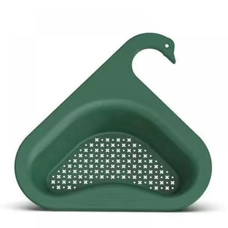 

Sink Strainer Basket Swan Shape Corner Kitchen Sink Strainer Punch-Free Multifunctional Sink Basket for Fruits Vegetables Kitchen Bathroom Soap Box Organizer