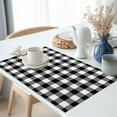thumbnail image 3 of Farmhouse Vintage Placemats Set of 8, Gingham Checkered Texture Table Mats Washable Heat-Resistant Non-Slip Place Mats for Kitchen Dinner Table Indoor Outdoor Decor,13x19 Inch Black White, 3 of 9