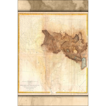 24"x36" Gallery Poster, 1855 Jefferson Davis Map of California from Pyramid Lake to the Sacramento River