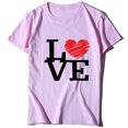 thumbnail image 4 of Pompotops T-shirt à Manches Courtes pour Femmes Imprimé Saint-Valentin Col Rond, 4 of 4