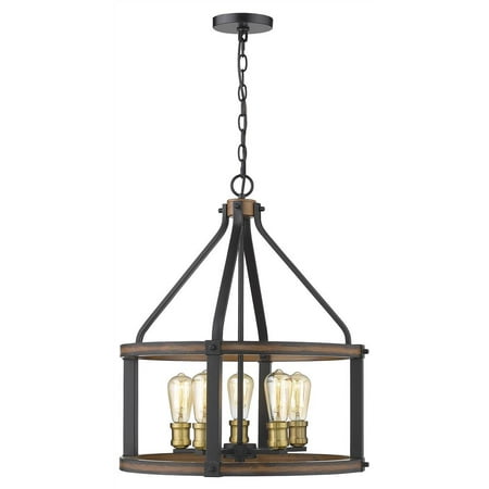 

5-Light Pendant in Rustic Mahogany