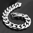 thumbnail image 5 of EOEMY 13/15/17/19mm Cool Men Cuban Link Chain Bracelet Stainless Steel Wristband Gift-15mm-9.5 Inches Bracelet, 5 of 6