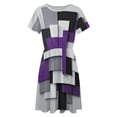 thumbnail image 4 of Purple Black Grey Abstract Geometric Art Sundress Short Sleeve Dress Summer Women Clothes Dress for Women Dresses, 4 of 7