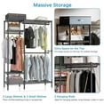 thumbnail image 5 of UWR-Nite Garment Rack, Heavy Duty Clothes Racks with 3 Hanging Rods, 4 Tiers Wire Shelving Clothing Rack Freestanding Closet Metal Wardrobe Closet Rack, Max Load 650LBS, 5 of 5
