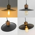 thumbnail image 4 of FSLiving Adjustable Height H Type Track Light with E26 Walnut Base and Retro Black Metal Shade,Decorate Lighting Fixtures for Farmhouse Kitchen Sink (Bulb & Ceiling Track Sold Separately) - 3 Lights, 4 of 7