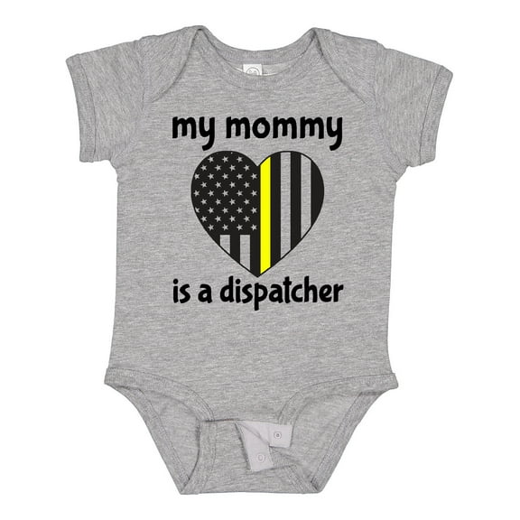 Inktastic Dispatcher Mom Emergency Gold Line Flag Boys or Girls Baby Bodysuit