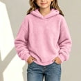 thumbnail image 2 of Frostluinai Fuzzy Fleece Hoodie for Girl 4-15 Years Warm Fluffy Sweatshirts Long Sleeve Solid Casual Sweat Shirts for Fall Winter, 2 of 10
