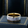 thumbnail image 2 of Jewelry Avalanche Deer Antler Inlay Mens Wedding Band Tungsten Carbide Dome Gold 8mm, 2 of 4