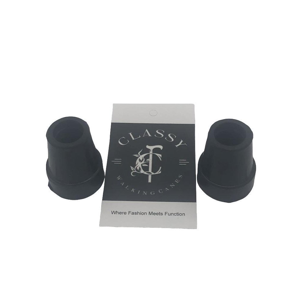 Standard Cane Tips in 1/2 inch Black Pair