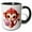 Black/White, variant on 3drose, Cute Baby Monkey Holding a Heart Illustration, 15oz Two-tone Red Mug