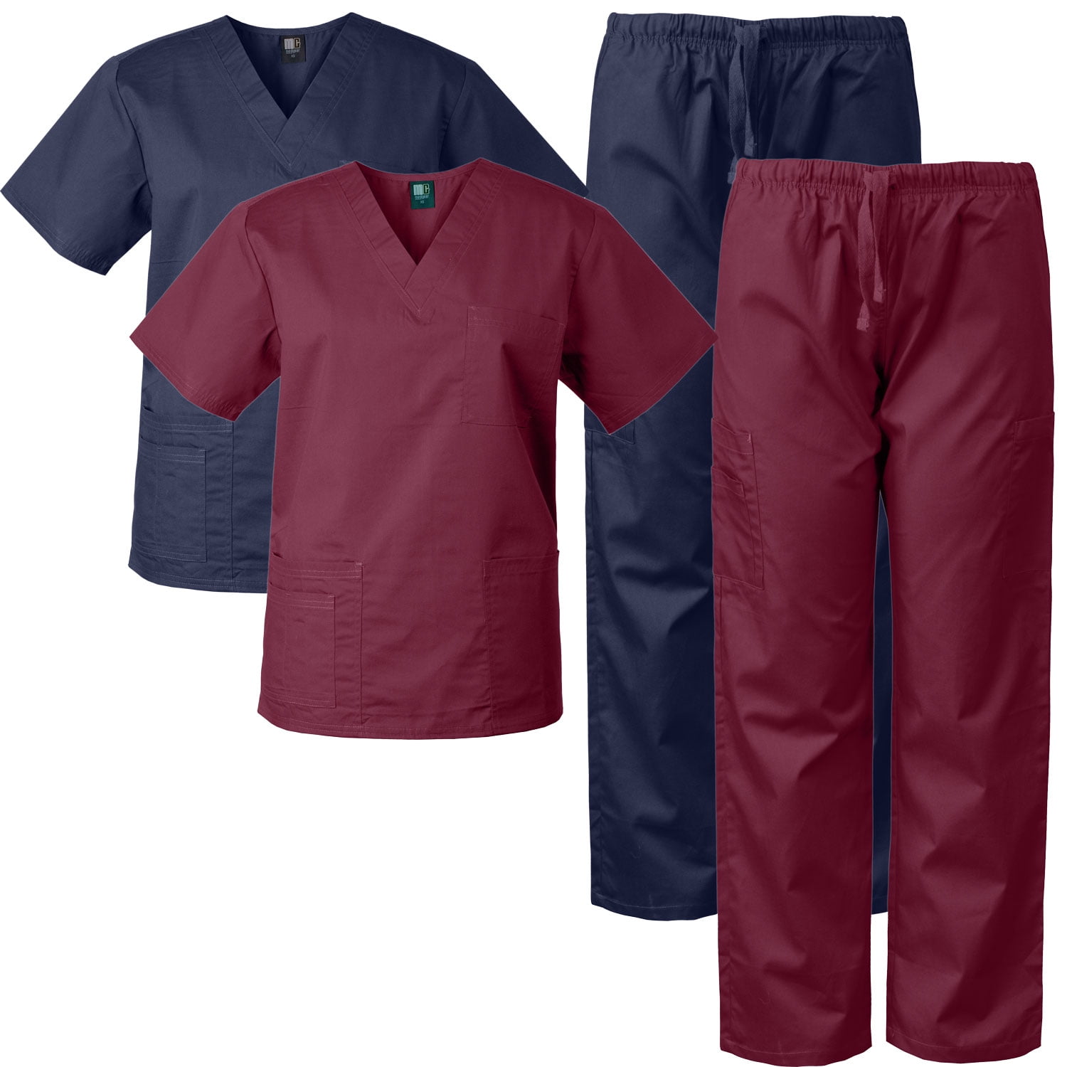 2PACK Medgear Scrubs for Men and Women Scrubs Set Medical Uniform
