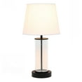 thumbnail image 6 of Mod Lighting and Decor Encased Glass Table Lamp with Tapered Shade - 17" - Clear and White, 6 of 9
