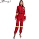thumbnail image 2 of Disfraz de bombero de Halloween para mujer adulta, uniforme de bombero para fiesta de carnaval, mono de manga larga con cremallera y cinturón, 2 of 5