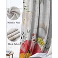thumbnail image 3 of Pink Yellow Floral Blackout Curtains for Bedroom Living Room Darkening Curtains 84 Inch Length 2 Panels Set Spring Flowers Elegant Pastoral Leaves Window Curtain Window Treatment Drapes 42"x84", 3 of 9