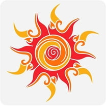 Fancy Sun Painting Stencil 30x30cm PET Hollow Out Sun Painting Stencil Big Spiral Sun DIY Craft Stencil Template for Painting on Wood Signs Wall Tiles Canvas Furniture