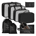 thumbnail image 1 of 8pcs Bolsas Organizadoras De Maletas Para Viaje Impermeable Xtellar negro, 1 of 4