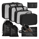 thumbnail image 1 of 8pcs Bolsas Organizadoras De Maletas Para Viaje Impermeable Xtellar negro, 1 of 4