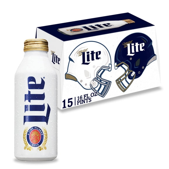 Miller Lite American Light Lager Beer, 15 pack, 16 fl oz Aluminum Bottles, 4.2% ABV