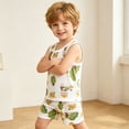 thumbnail image 6 of YHAJDS Kid Boy Girl 2 Piece Sleepwear Set Cartoon Print Cotton Sleeveless Top Shorts Home Set, 6 of 8
