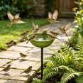 thumbnail image 5 of Metal Flower Bird Bath Garden Stake 2-In-1 Outdoor Decor for Birds Butterflies Hummingbirds Pollinator Watering Station Bird Feeder Bowl Handmade Yard Art Gift for Outdoor Garden Ornament, 5 of 6