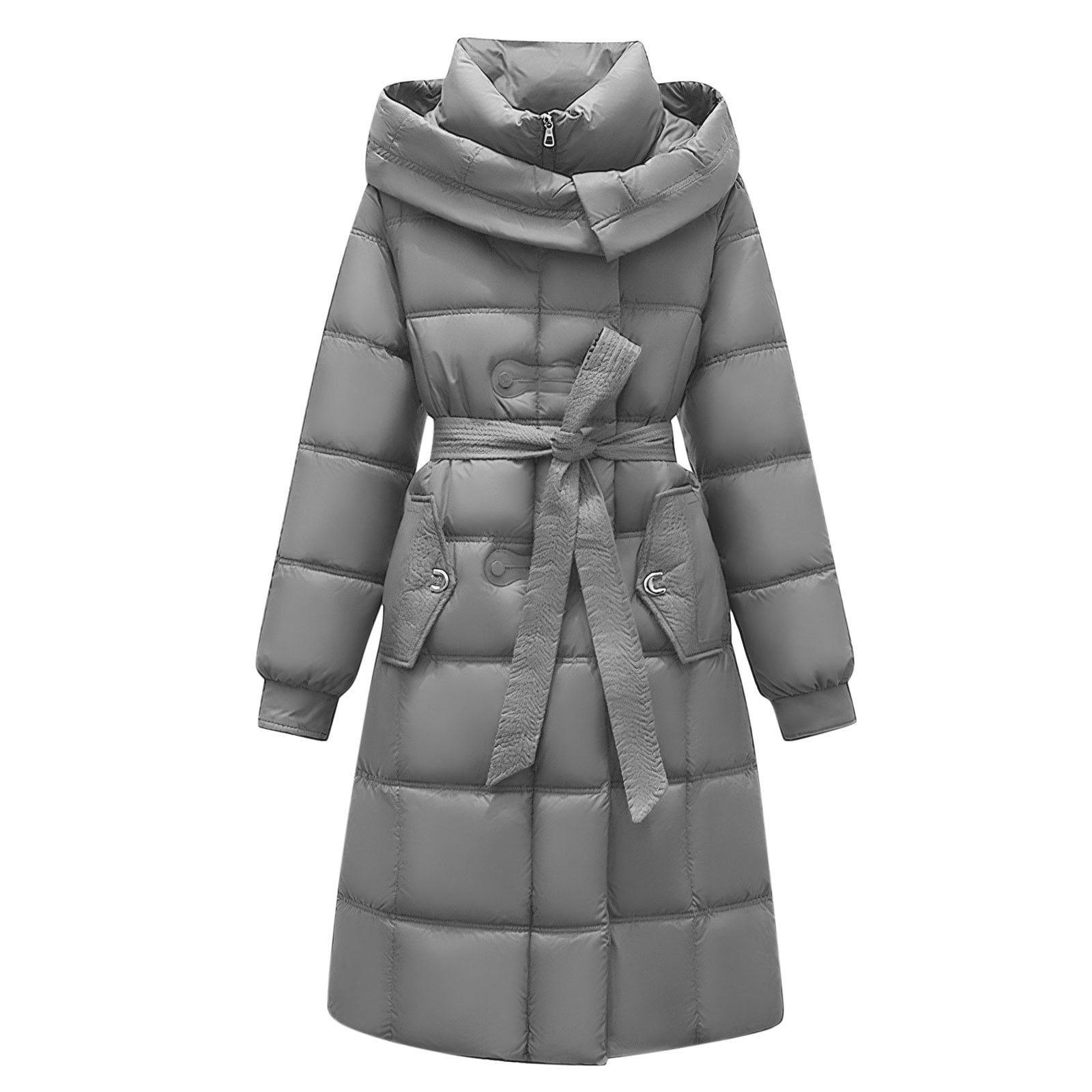 Zpanxa Women's Knee Length Down Puffer Jacket Hooded Winter Coat