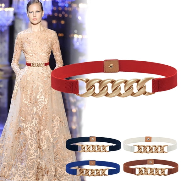 Helii Women Elastic Wide Waist Belt Stylish Stretchy Dress Belt with Adjustable Buckle for Ladies