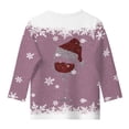 thumbnail image 4 of Ulitacool Tops For Girl Christmas Long Sleeve Crewneck Cartoon Prints Xmas Sweatshirt 5-6 Years Pink, 4 of 5