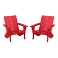 thumbnail image 2 of WestinTrends Riviera Outdoor HDPE Modern Adirondack Chair with Cup Holder (Set of 2), Red, 2 of 11