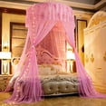 thumbnail image 2 of Mosquito Net Three-Door Design Round Dome Including Mounting Material Mosquito Net for Double or Single Bed, Camping or Give it to Friends and Family-Pink, 2 of 8