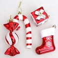 thumbnail image 6 of 8 Pcs Christmas Candy Ornament Set Plastic Peppermint Candy Cane Christmas Decorations Christmas Candy Crutches Gift Boots Set Ornament Xmas Hanging Pendant Decorations with Rope, 6 of 9