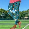 thumbnail image 5 of DeHolifer Game Day Football Capri Leggings for Women's Football Season Yoga Pants Sunday Tummy Control Graphic Workout Leggings Blue 3XL, 5 of 5