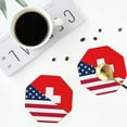 thumbnail image 4 of Honeii USA Switzerland Print Leather Coaster Set of 4, Ideal for Safeguarding Your Furniture from Drinks Spills and Effortless Cleanup-Octagon, 4 of 6
