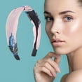 thumbnail image 2 of Unique Bargains 1 Pc Grace Pineapple Pattern Wide Cross Knot Headbands for Women Pink, 2 of 6