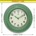 thumbnail image 7 of Infinity Instruments Retro Escape Plastic 9.75" Indoor Wall Clock with Silent Movement, Green, 7 of 7