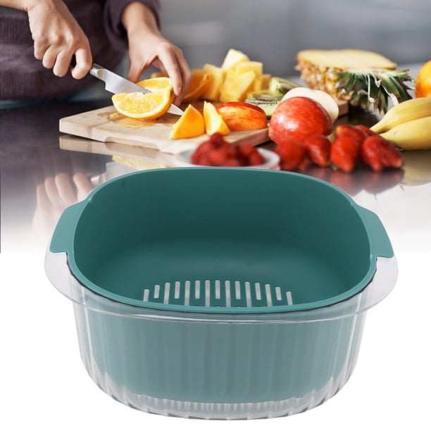 Juego de Colador de Cocina 2 en 1 Cesta de Lavado de Verduras de Doble Capa Cesta de Secado y Lavado de Frutas Cuenco de Drenaje Colador de Frutas ANGGREK Otros
