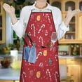 thumbnail image 5 of Red Christmas Candy Cane Pattern Apron-Garden Aprons for Women with Pockets-Cotton Linen Waterproof Kitchen Cooking Gardening Aprons Adjustable for Kitchen,Cooking,BBQ and Salon 33"x27", 5 of 7