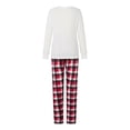 thumbnail image 4 of Votuleazi Christmas Family Pajamas Matching Set Elk Print Long Sleeve Tops and Plaid Pants Sleepwear, 4 of 8