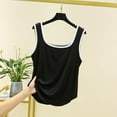 thumbnail image 2 of biudgviw Sleep Shirt for Women U Neck Pajamas Tank Top Sleeveless Crop Sleepwear Soft Solid Color Casual Loungewear Tee, 2 of 3