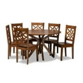 thumbnail image 2 of Baxton Studio Miela Modern and Contemporary Walnut Brown Finished Wood 7-Piece Dining Set, 2 of 10