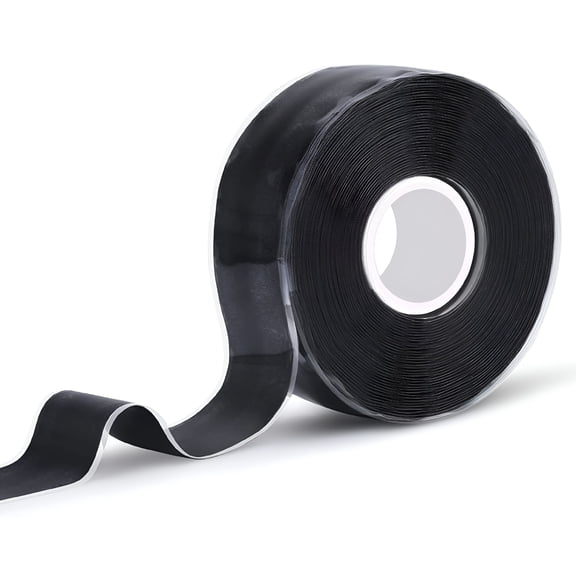 ICERUN 1 In x 19.5 ft,Silicone Rubber,Black,Adhesive Tape