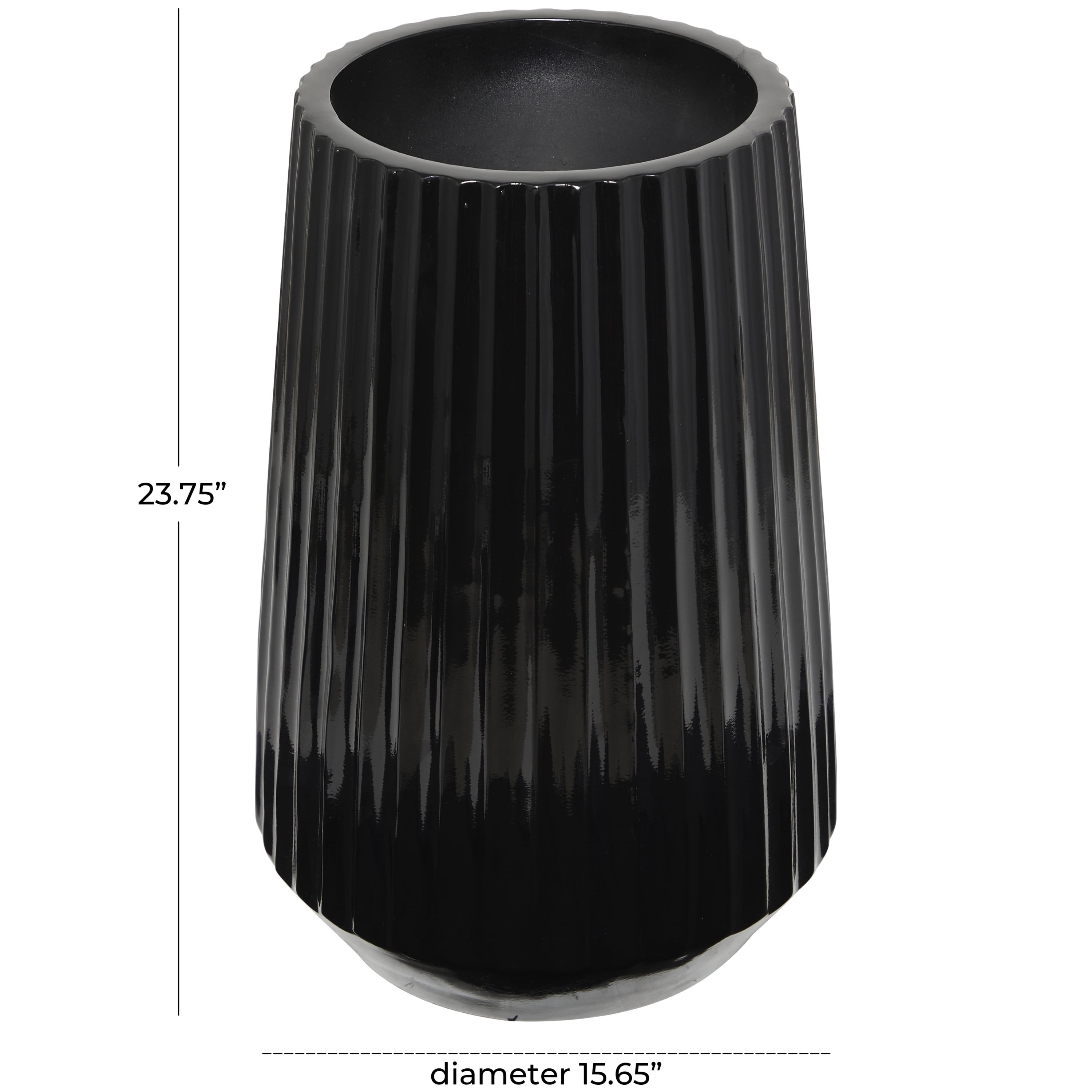 DecMode 24" Black Resin Vase