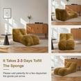 thumbnail image 6 of DEALTOPS Modern Bean Bag Lounger Chair, Foam-Filled Comfy Seating for Adults, Bedroom, Living Room or Dorm, Camel, 6 of 7