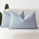 thumbnail image 1 of HAYANPack of 2 Modern Textured Boucle Lumber Throw Pillow Covers Accent Solid Decorative Pillow Cases Cozy Couch Cushion Case for Sofa Bed Living Room Home Decor, 12 x 20 Inch, Light Blue, 1 of 1