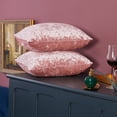 thumbnail image 6 of Deconovo Crushed Velvet Pillow Covers Coral Pink Square Pillow Covers Pack of 2 for Sofa 16 x 16 inch, 6 of 6