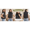 thumbnail image 4 of Polka Dot Cropped Puffer Vest Women Winter Lightweight Warm Quilted Padded Gilet with Pockets, 4 of 7