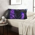 thumbnail image 6 of Lsque Purple Plant White Tiger Pattern Pillow Case – Soft & Cozy Throw Pillow Cover, Hypoallergenic Cushion Case for Sleeping Women with Envelope Closure-14"x20", 6 of 6