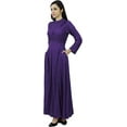 thumbnail image 4 of Bimba Women's Long Sleeve Maxi Mandarin Collar Plain Jilbab Dress With Pockets, 4 of 6