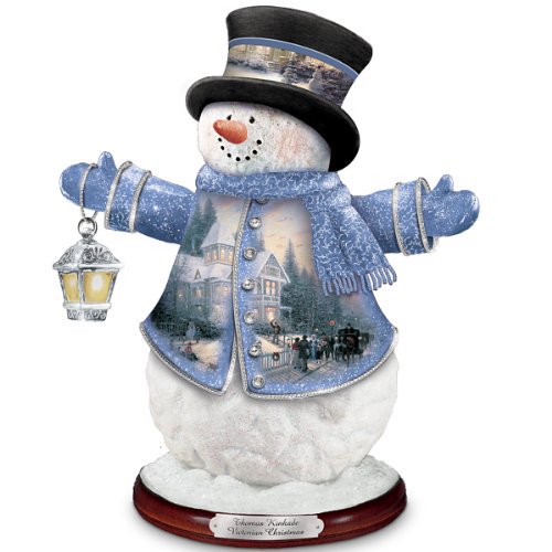 Thomas Kinkade Victorian Christmas Snowman Figurine By The Bradford Editions