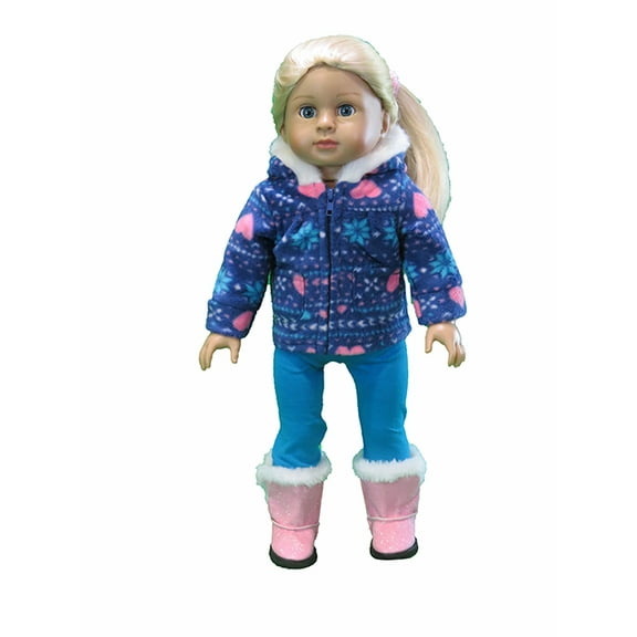 Blue Snowflakes Pant Set For 18 Inch Dolls